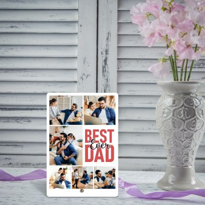 Personalized Best Dad Ever Collage Photo Frame Gift For Fathers Day Birthday Gift For Dad from Daughter & Son Memorable Gift For Dad